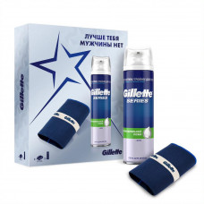 Подарочный набор Gillette Пена для бритья SensitiveSkin с алоэ 250мл и Спортивное полотенце