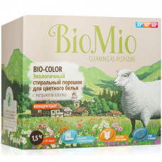 Стиральный порошок BIO-MIO для цветного белья без запаха экологичный 1500 гр