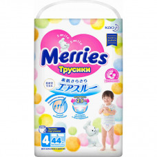 MERRIES Трусики-подгузники для детей размер L 9-14кг, 44 шт