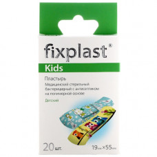 Пластырь бактерицид Fixplast Kids с рисунком 19*55 мм 20шт