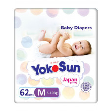 Подгузники детские одноразовые YokoSun размер M (5-10 кг) 62шт