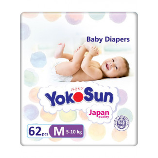 Подгузники детские одноразовые YokoSun размер M (5-10 кг) 62шт
