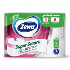Туалетная бумага Zewa Super Smart Белая 3сл 4шт